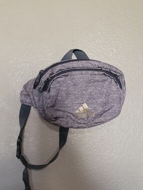 adidas Heather Gray Men's Waist Pack with Metallic Logo